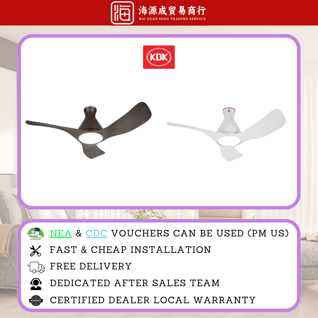 KDK, KDK F40GP 40" DC Ceiling Fan with LED & WiFi, DC motor, 40", Climate Voucher eligible, Singapore